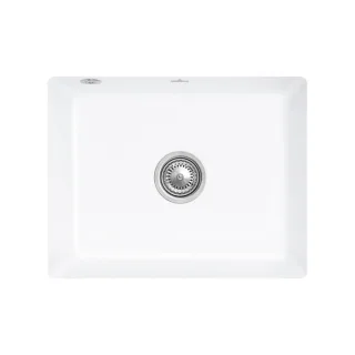 Villeroy und Boch Unterbauspüle 331002RW mit Ablaufgarnitur und Excenterbetätigung, Stone White