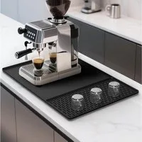 Fyrove Abtropfmatte Abtropfmatte Tropfschutzmatte aus Silikon für Kaffeemaschinen, Zubehör für Kaffeemaschinen, Kaffeepadmaschinen, Siebträgermaschinen, Geschirr, Tassen (universell passend), 60x40cm Spillmatte + 40x19cm Trockenmatte