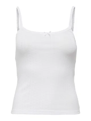 ONLY - ONL KALLI S/L BOW RIB TOP CS JRS bright white - Gr. - M