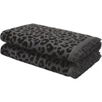 OTTO home Strandtuch Tiffani, Leopardenmuster, Premium Strandtücher 2-tlg, 500 gr/m², Frottier (2-St), 90x180 cm, Animal Print, Leo, modern, mit Fransen
