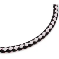 Unique Lederband Geflochtene Zopfkette aus Leder Schwarz Weiß LN0005