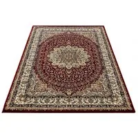 Carpetilla Designteppich Designer Wohnzimmer Teppich Asfahan Orientalisch burgunderrote Farbe, rechtetig, Höhe: 11 mm, Wohnzimmer