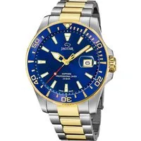 JAGUAR Quarzuhr Jaguar Herrenuhr Edelstahl silber gold, (Analoguhr), Herren Armbanduhr rund, Edelstahlarmband silber, gold