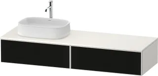 Duravit Zencha Konsolenwaschtischunterbau wandhängend Schwarz Linienstruktur & Weiß n/a & Supermatt  ZE4814L63840000