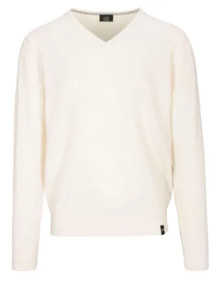 COMMANDER Finest Clothing - Pullover mit V-Ausschnitt offwhite - Gr. - 3XL