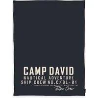 Wohndecke Blue Crew Navy, CAMP DAVID, gewebtes Label