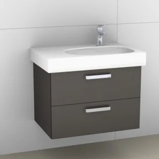 Artiqua 413 Waschtischunterschrank für Citterio 500546 ( ehem. 123675) Stahlgrau Metallic, 413-WU2L- 413-WU2L-K102-7141-88