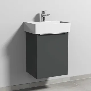 Sanipa 3way Waschtischunterbau zu Duravit Dura Square Waschtisch mit 1 Tür, Anthrazit-Matt UM42522