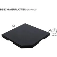 Knirps® Sonnenschirm Knirps Granitplatten schwarz 4 Stk je ca. 27 kg mit 50 x 50 x 4 cm