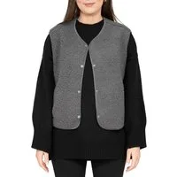 Reichstadt Plüschweste Damen Relaxed Fit Teddy Weste 25RSW098 (1-tlg) Modische ärmellose Jacke in angesagter Teddy-Optik