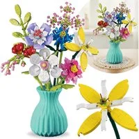 LEGO® Blumenstrauß Bausteine kompatibel mit LEGO, 8 Blumen, DIY 778 Stk 6+ Konstruktionsspielsteine