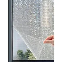 HomeBella Fensterfolie Statische Fensterfolie blickdicht Sichtschutz ohne Kleber, fuer Bad Kueche und Wohnraeume