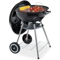 relaxdays Holzkohlegrill Kugelgrill mit Deckel