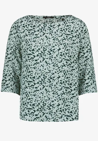 zero - Blusenshirt mit Blumenmuster dark green/blue - Gr. - 38