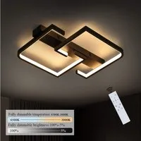 Nettlife LED Deckenleuchte Schwarz Dimmbar Fernbedienung 35W deckenlampe, LED fest integriert, Warmweiß, Neutralweiß, Kaltweiß