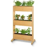 Parkside Hochbeet Parkside Hochbeet aus Echtholz 70x115x40,5 cm mit 3 Ebenen (Hochbeet), 3 Ebenen