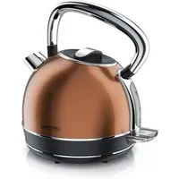 Arendo Wasserkocher Edelstahl Vintage Retro Wasserkessel mit Temperatureinstellung, 1,7 l, 2200 W, LED Anzeige mit Touch Panel, Warmhaltefunktion, Zwischenmessung