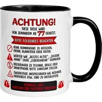 Momentals Tasse 77 Geburtstag Mann Frau – ACHTUNG – Geburtstagsgeschenk Männer Frauen, Gratis Versand · Links-&Rechtshänder · Spülmaschinenfest