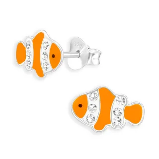 Anemonenfisch Kinder Ohrringe aus 925 Silber