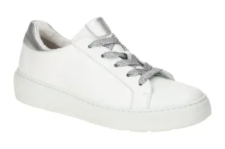 Gabor 63.211.21 Damen Sportliche Halbschuhe wei?/silber PU-Sohle Keilabsatz