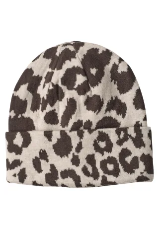 Street One - Feinstrick Beanie mit Leo-Muster auburn brown - Gr. - ONE SIZE