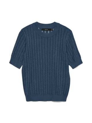 VERO MODA - VMMORENA 2/4 O-NECK PULLOVER GA BOO REP Dark Denim - Gr. - S