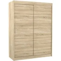 MOEBLO Schiebetürenschrank Lynox 150 (Moderner Kleiderschrank mit 2 Türen, 6 Regalen & Kleiderstange, Schwebetürenschrank 2-türig Schrank Garderobe Schiebtüren Schlafzimmer) (BxHxT): 150x200x58 cm