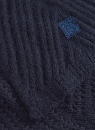 gestrickter Schal aus weicher Wollmischung mit Zopfmuster blau - Gr. - ONE SIZE