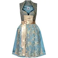 Alpenmärchen Dirndl Dirndl Ida in blau und creme - ALM917