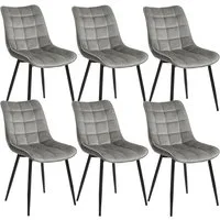 Woltu 4-Fußstuhl (6 St), Küchenstuhl Polsterstuhl Design Stuhl, aus Samt