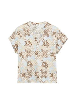 s.Oliver - T-Shirt braun/mehrfarbig - Gr. - 38