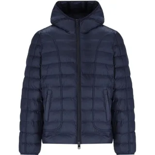 Einfarbige, wattierte Kapuzenjacke von Diesel in Marineblau