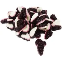 Fruchtgummi Bären & Co. Süßigkeit, Fruchtgummi Trauben dunkelrot mit rosa Schaumzuckerboden 1000g