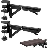 QUBEBU Schreibtischaufsatz 2 Stück Tischverlängerung, Klappscharnier, Tastaturauszug Ohne Bohren, (Faltenbar Schreibtisch Erweiterung, Edelstahl Tastaturablage Halterung, 2-St., Abnehmbare Klapphalterung für 1 bis 8.2 cm Dicke Schreibtische), Einfach