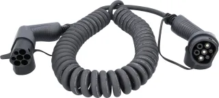 efuturo Spiralladekabel Typ 2 auf Typ 2 Stecker, 1 Phase, bis zu 7,4 kW, 32 A, 230 V, Mode 3, 8m - 117.7350
