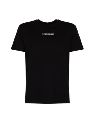 Les Hommes T-Shirt Embrodery Herren schwarz