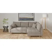 Home affaire Ecksofa CHARRE L-Form mit Ottomane, Maße B/T/H: 231/161/81 cm, feine Steppung, lose Rücken- und Zierkissen, auch in Cord und Bouclé