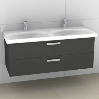 Artiqua 412 Waschtischunterschrank für Daylight K0729, Anthrazit Hochglanz, 412-WU2L-I03-7015-51 412-WU2L-I03-7015-51