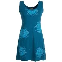 Vishes Sommerkleid Ärmelloses Kleid Mandalas Bedruckt und Bestickt Hippie, Boho, Elfen Tunika
