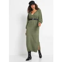 bonprix Strickkleid aus Polyacryl, Polyester und Elasthan, lässig geschnitten, Midilänge