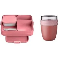 Mepal Lunchbox Bento-Lunchbox Large & Lunchpot für bis zu 8 Butterbrote, praktischer Müslibecher, Brotdose mit Fächern, Vivid Mauve