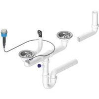 Bruckner Siphon Küchenspüle-Ablaufgarnitur, 2 Abläufe, Bruckner-155-129-0