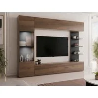 MIRJAN24 Wohnwand Lazando, (Komplett-Set, Hängeschrank, Vitrine, TV-Lowboard, Wandregal), Beleuchtung als Option