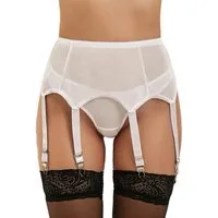 Lau-Fashion Strapsgürtel Strumpfhalter Unterwäsche Dessous Hüfthalter Strapse String Tanga S/XL