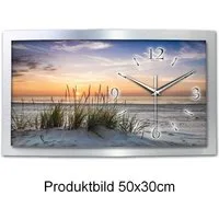 Kreative Feder Wanduhr „Sandstrand“ 3D Designer Wanduhr aus Alu, leise (ohne Ticken, Quarz oder Funkuhrwerk, verschiedene Größen)