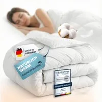 KNERST Daunenbettdecke Bettdecke mit weichen 10% Daunen & 90% Federn - Federbettdecke, Füllung: 90% Federn und 10% Daunen, Baumwollbezug, Kassetten Federbett, Daunen und Federn Bettdecke