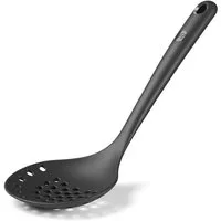 Hoffmann Germany Schaumlöffel Sieblöffel Silikon Edelstahl 32 cm anthrazit, Knödel, Ravioli, Gnocchi, kratzerfrei, spülmaschinengeeignet