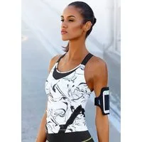 LASCANA ACTIVE Funktionsshirt Marble mit gekreuzten Trägern und Mesheinsätzen