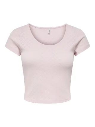 ONLY - ONLMADISON S/S U-NECK TOP BOX JRS Pale Lilac - Gr. - L