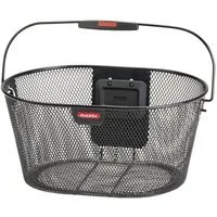 KlickFix Fahrradkorb KLICKfix Fahrradkorb Oval flach schwarz 29x40x19 cm
